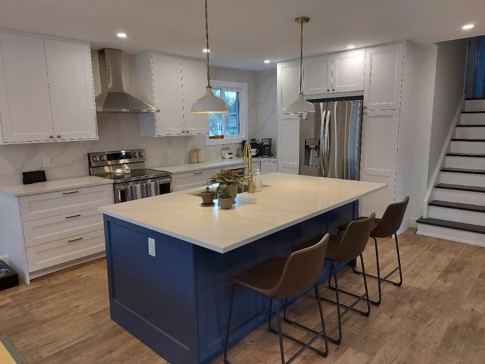Modern kitchen renovation with elegant cabinetry in Toronto home